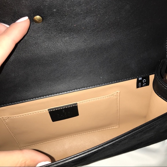 Gucci GG Marmont suede clutch black with pearls - Picture 8 of 8